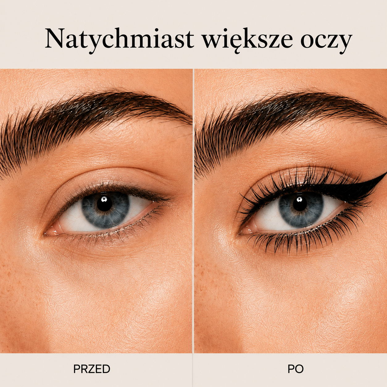 Natychmiast wieksze oczy - przed i po