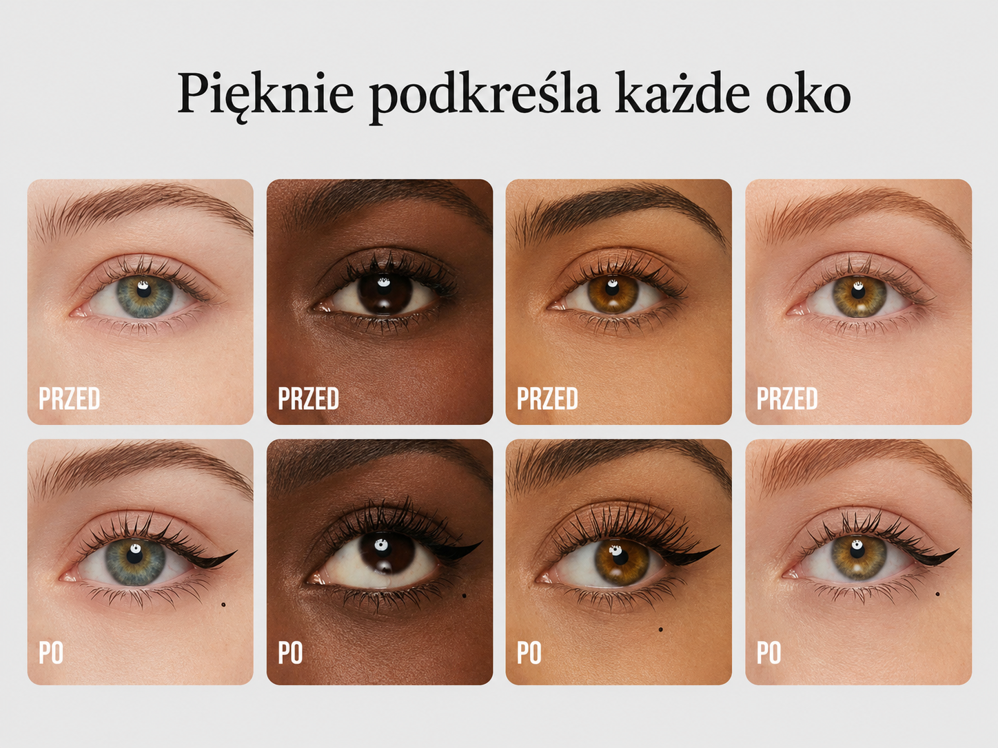Cztery rodzaje oczu przed i po